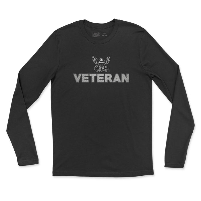 Navy Veteran Diamondplate Men's - Fine Jersey Long Sleeve Tee