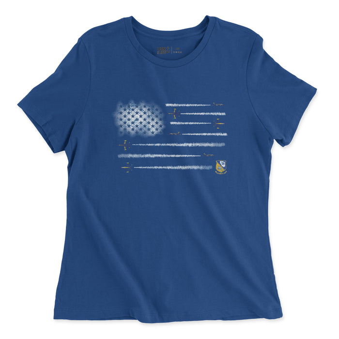 Ladies Blue Angels Smoke Flag T-Shirt