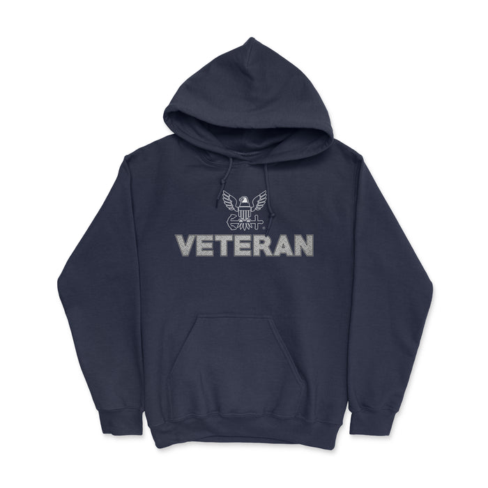 Navy Veteran Diamondplate Men's - Heavy Blend Hooded