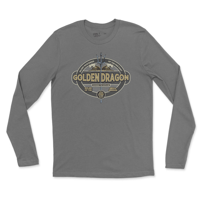 Golden Dragon Trident Men's Fine Jersey Long Sleeve Tee