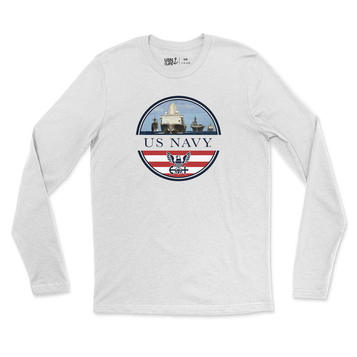 Navy Armada Men's Long Sleeve T-Shirt