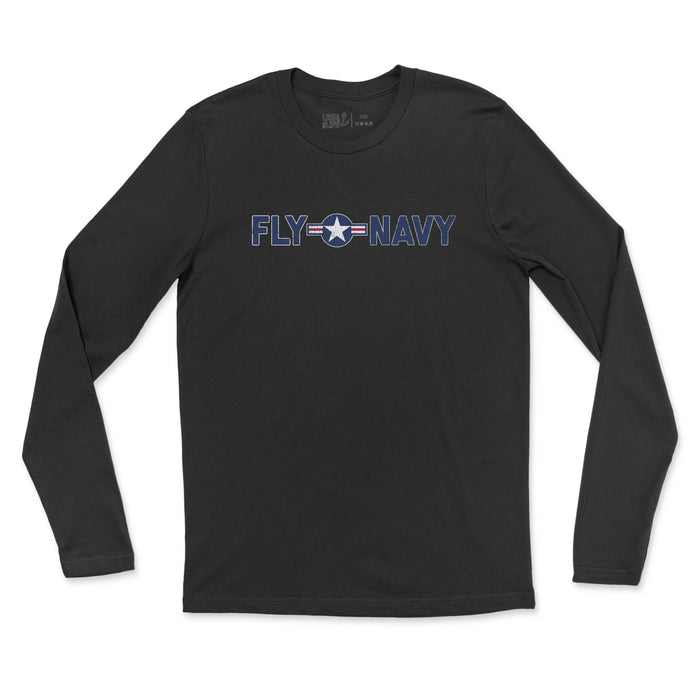 Fly Navy Roundel Men's Fine Jersey Long Sleeve Tee