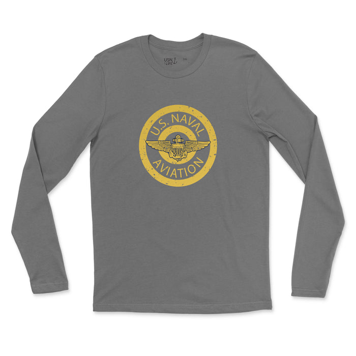 Naval Aviation Patch Men's Fine Jersey Long Sleeve Tee