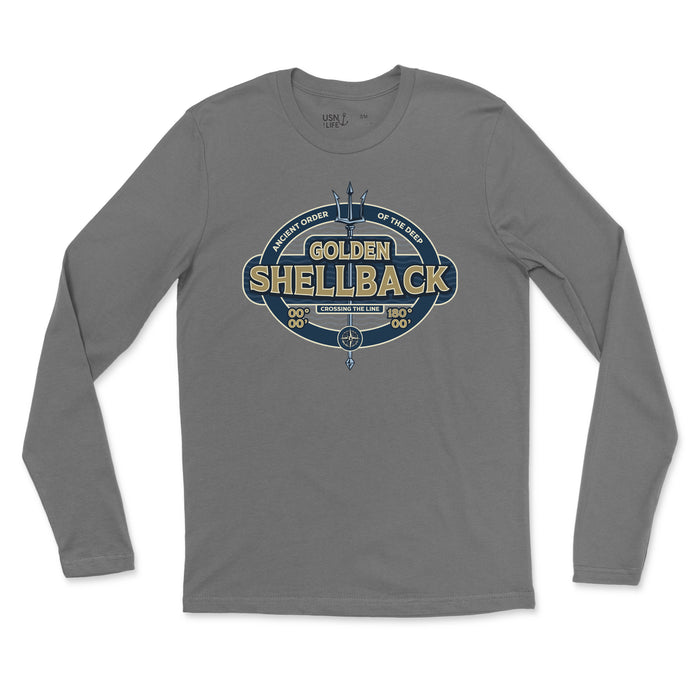 Golden Shellback Trident Men's Fine Jersey Long Sleeve Tee