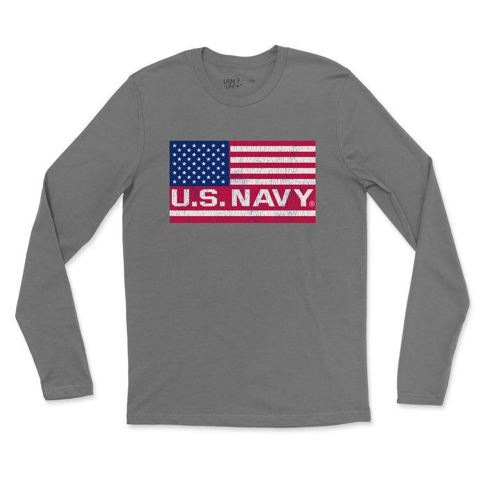 U.S. Navy Flag Men's Fine Jersey Long Sleeve Tee