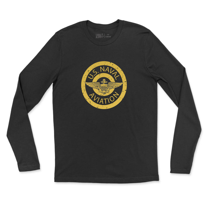 Naval Aviation Patch Men's Fine Jersey Long Sleeve Tee