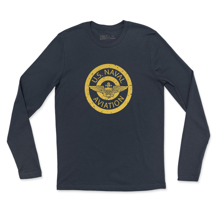 Naval Aviation Patch Men's Fine Jersey Long Sleeve Tee