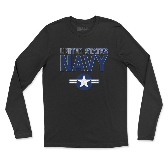 United States Navy Roundel Vintage Men's Fine Jersey Long Sleeve Tee