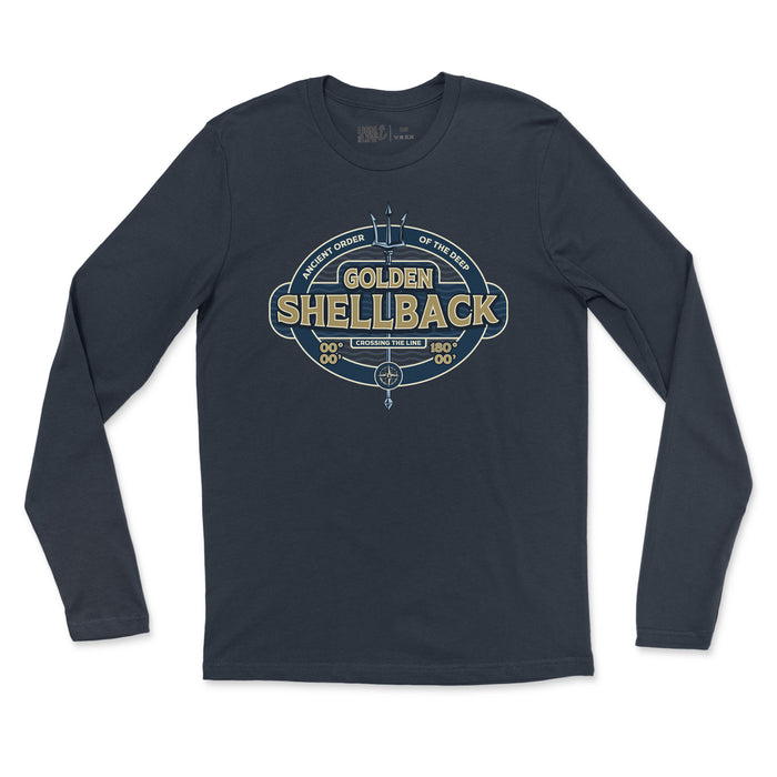 Golden Shellback Trident Men's Fine Jersey Long Sleeve Tee