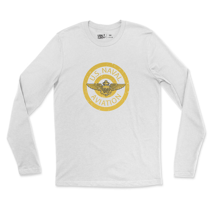 Naval Aviation Patch Men's Fine Jersey Long Sleeve Tee