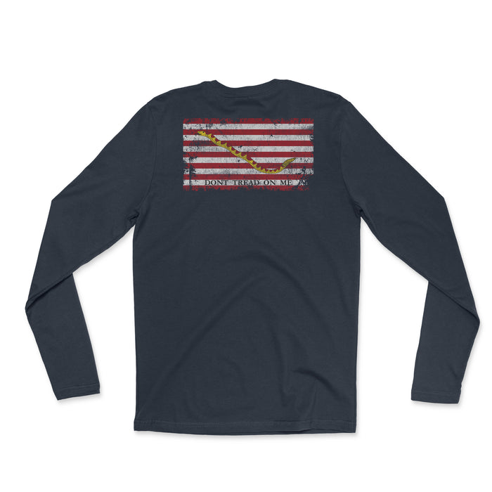 Vintage First Navy Jack Flag Men's Fine Jersey Long Sleeve Tee