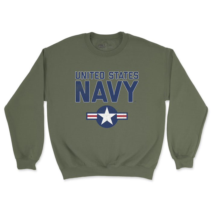 United States Navy Roundel Vintage Men's Midweight Sweatshirt