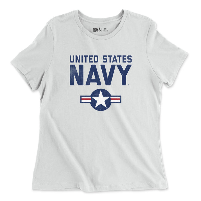 Ladies United States Navy Roundel Vintage T-Shirt