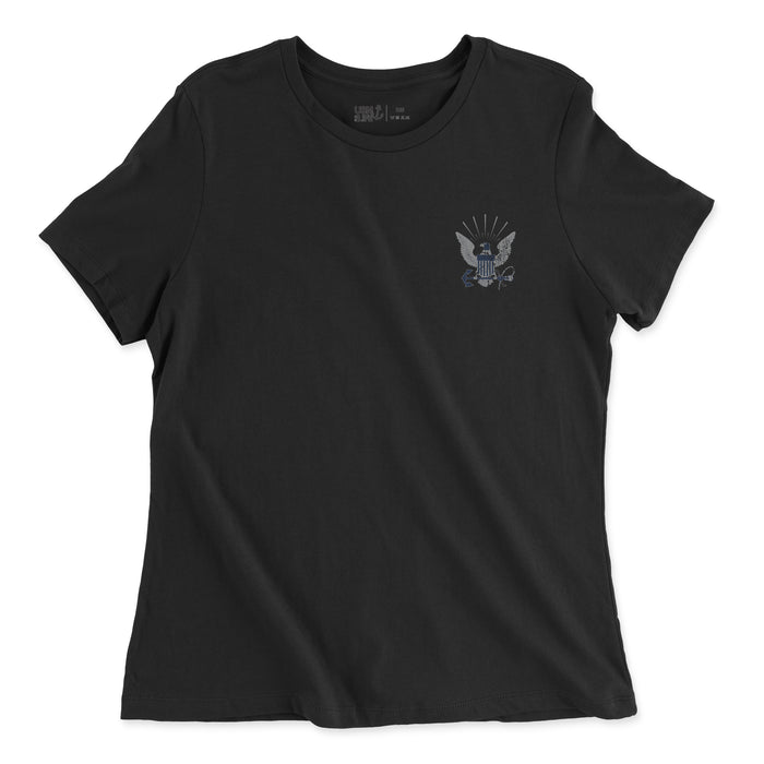 Vintage First Navy Jack Flag Women's Relaxed Jersey T-Shirt