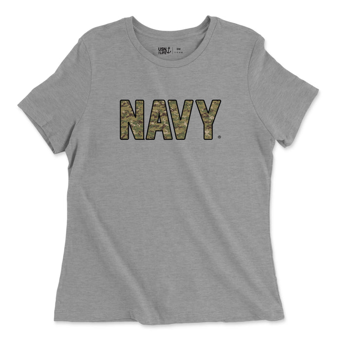 US NAVY AOR2 CAMO Women's Relaxed Jersey T-Shirt
