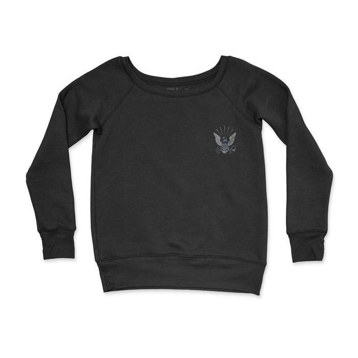 Vintage First Navy Jack Flag Women's CrewNeck