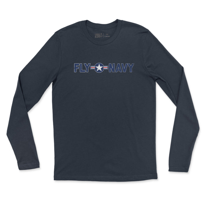 Fly Navy Roundel Men's Fine Jersey Long Sleeve Tee