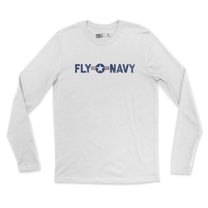 Fly Navy Roundel Men's Fine Jersey Long Sleeve Tee