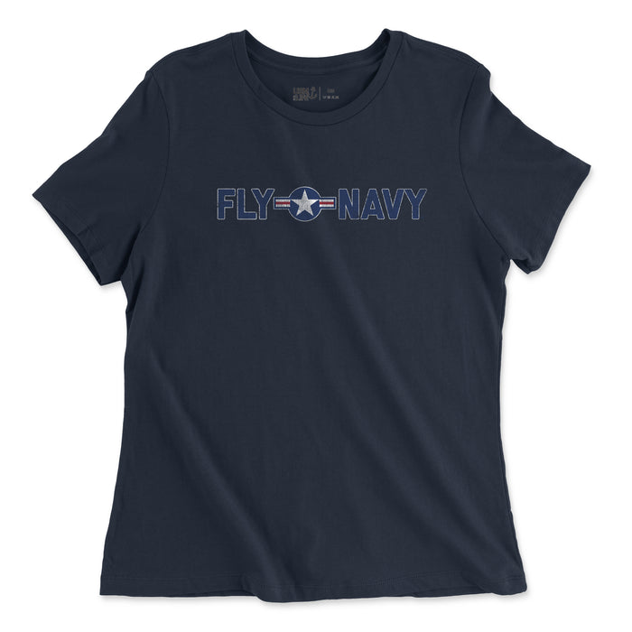 Ladies Fly Navy Roundel T-Shirt