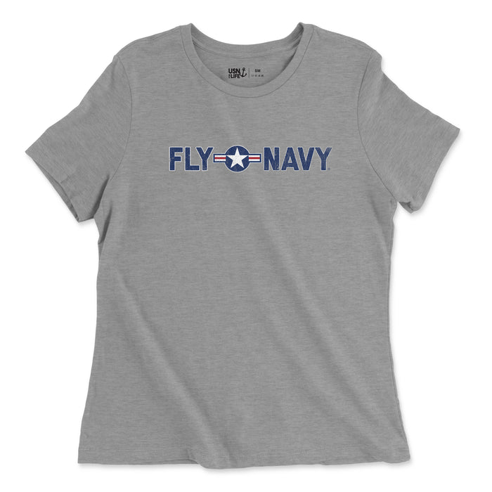 Ladies Fly Navy Roundel T-Shirt