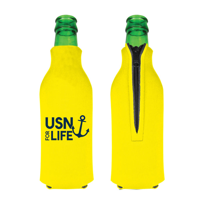 USN For Life Bottle Beverage Coolie - Gold