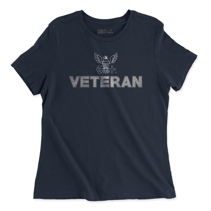 Navy Veteran Diamondplate Women's - Relaxed Jersey T-Shirt