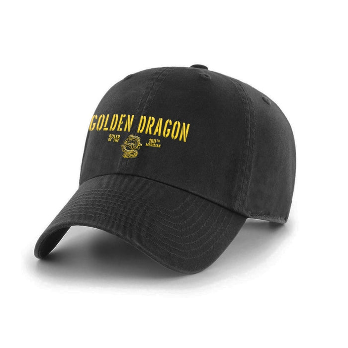 Golden Dragon Unstructured Cap in Black