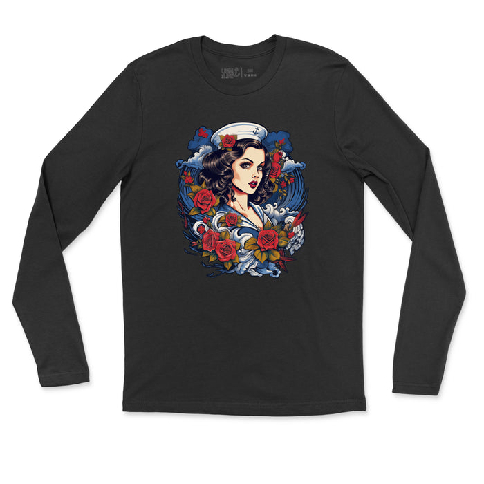 Guardian of the Waves Pin Up Men's Long Sleeve