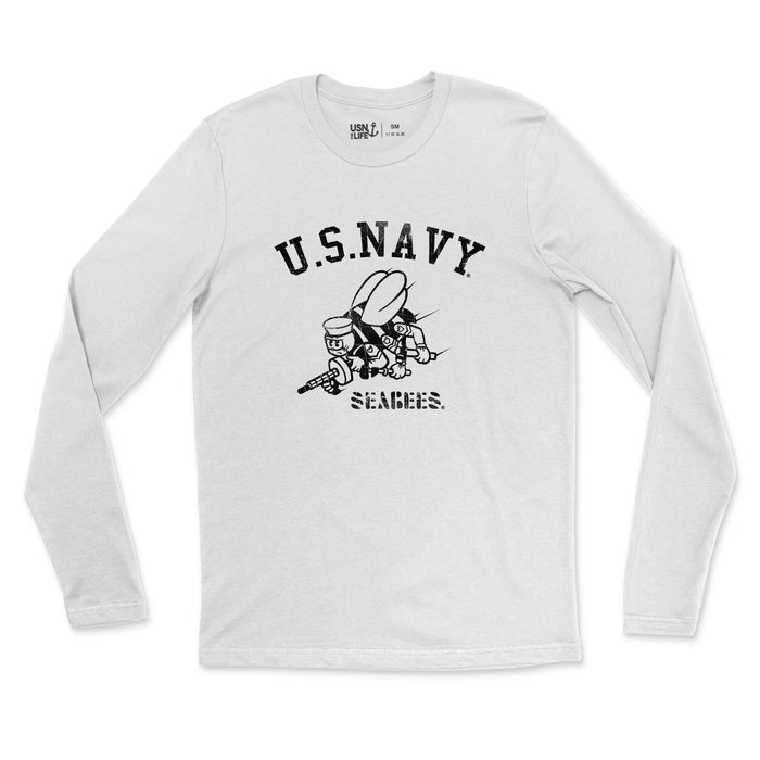 Vintage Seabees Men's Fine Jersey Long Sleeve Tee