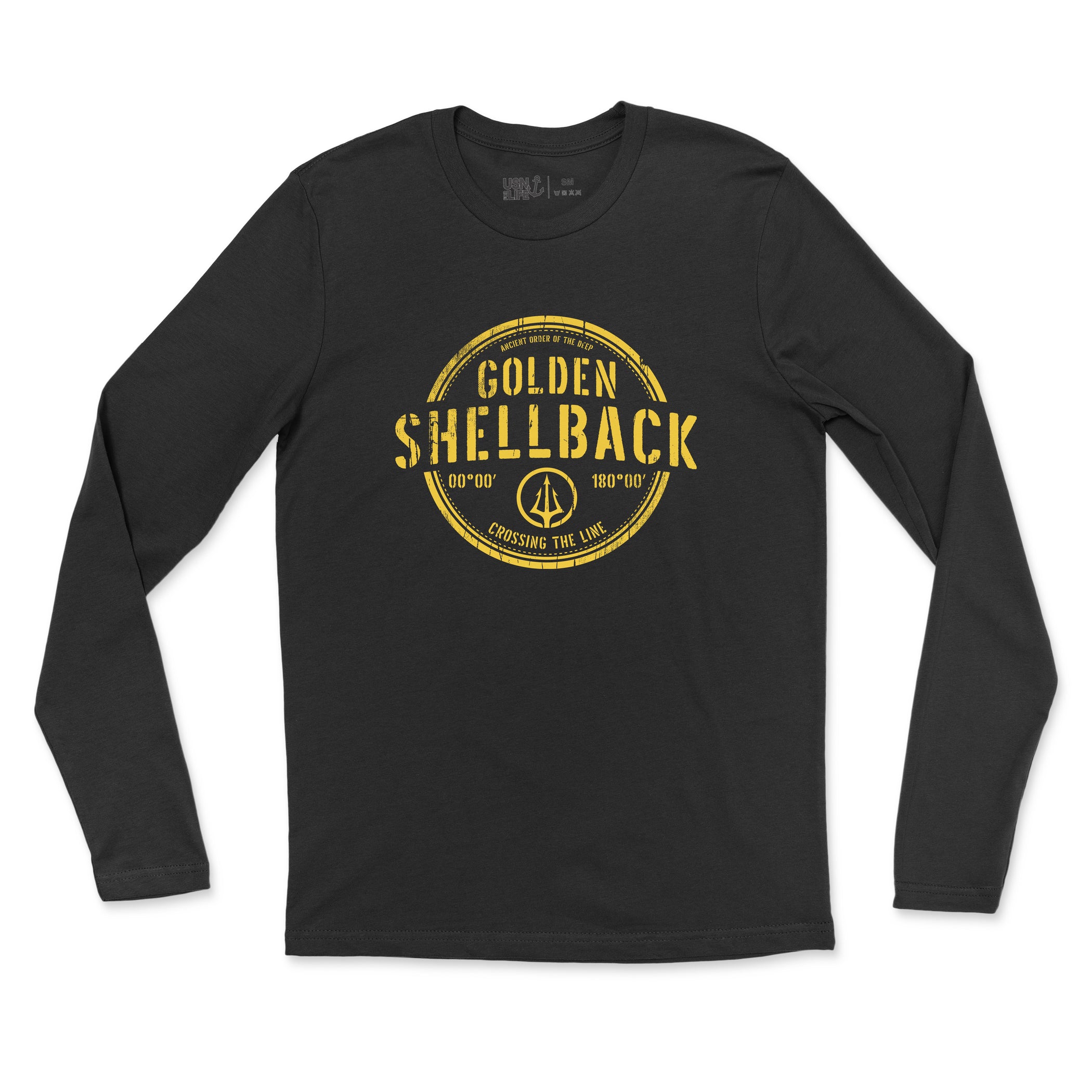 Golden Shellback Men's Fine Jersey Long Sleeve Tee — USN for Life