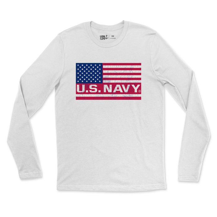 U.S. Navy Flag Men's Fine Jersey Long Sleeve Tee