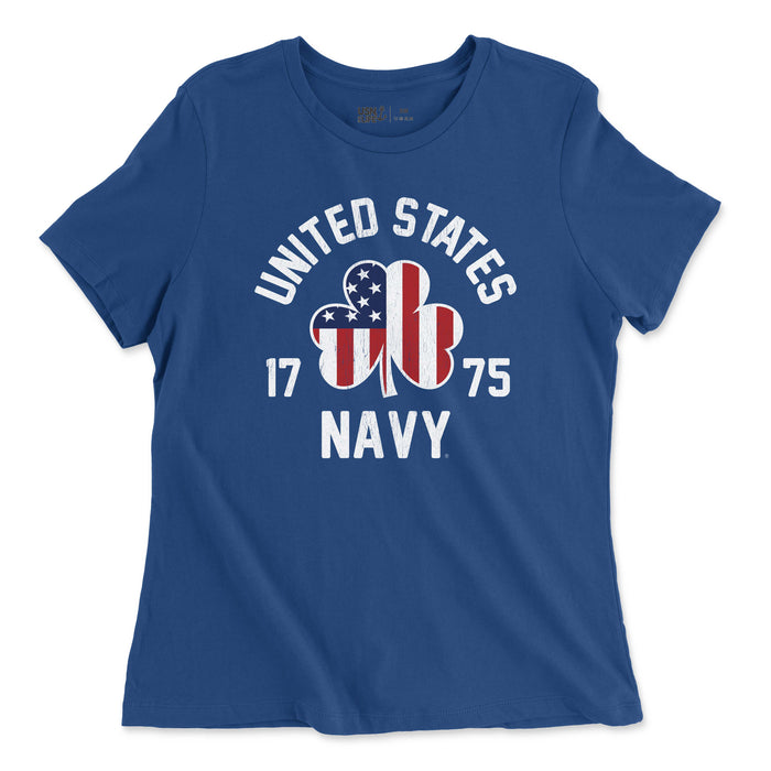 Navy Shamrock Flag Women's Limited Emerald Edition T-Shirt