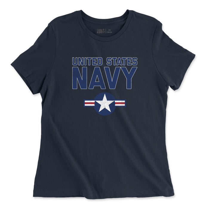 Ladies United States Navy Roundel Vintage T-Shirt