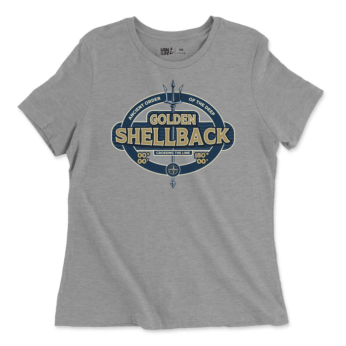 Golden Shellback Trident Women's Relaxed Jersey T-Shirt