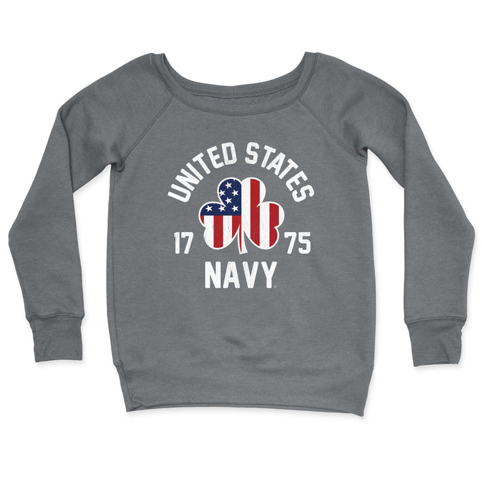 Navy Shamrock Flag Women's Limited Emerald Edition CrewNeck