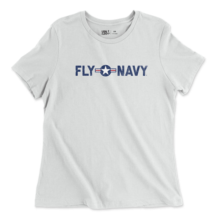 Ladies Fly Navy Roundel T-Shirt