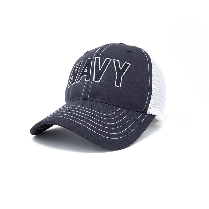 The Navy Trucker Hat - Black